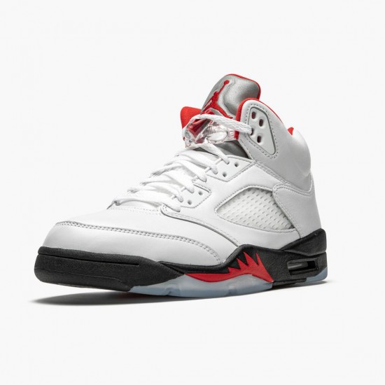 Nike Jordan 5 Retro Fire Red Silver Tongue DA1911-102 AJ5 Shoes