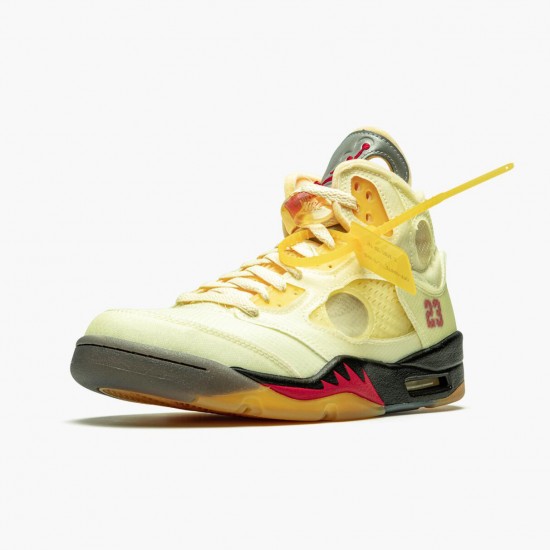 Off-White x Nike Jordan 5 Retro Sail DH8565-100 AJ5 Shoes