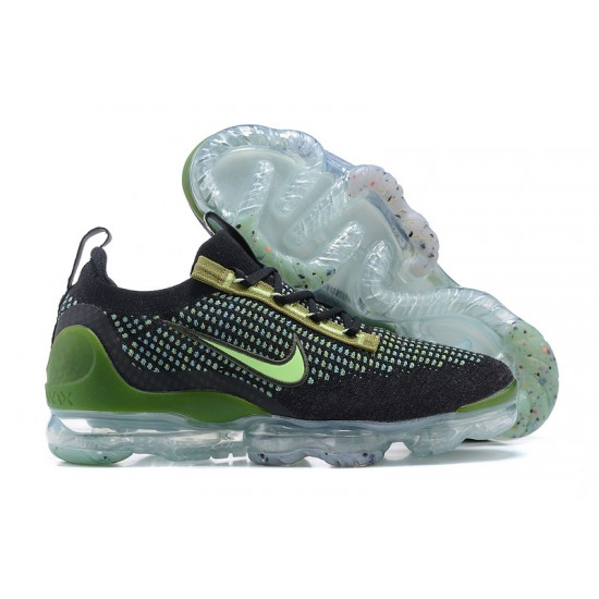 Nike Air VaporMax 2021 Flyknit Unisex Black Green DQ7640-001 Shoes