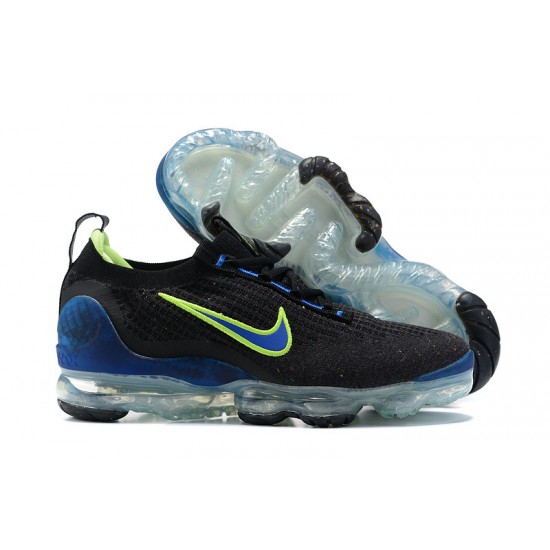 Nike Air VaporMax 2021 Flyknit Unisex Black Green and Blue Shoes