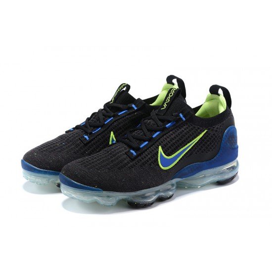 Nike Air VaporMax 2021 Flyknit Unisex Black Green and Blue Shoes