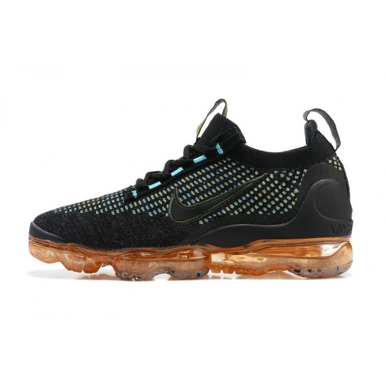 Nike Air VaporMax 2021 Flyknit Unisex Black Orange Shoes