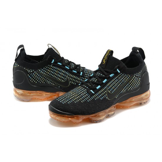 Nike Air VaporMax 2021 Flyknit Unisex Black Orange Shoes