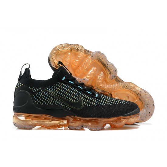 Nike Air VaporMax 2021 Flyknit Unisex Black Orange Shoes