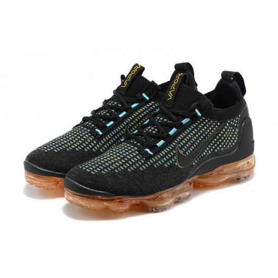 Nike Air VaporMax 2021 Flyknit Unisex Black Orange Shoes