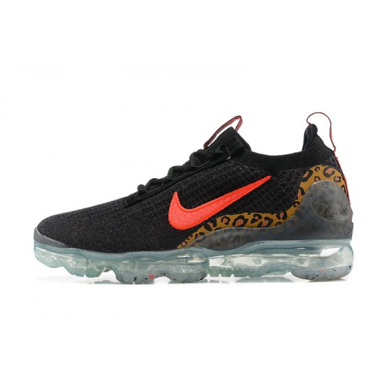 Nike Air VaporMax 2021 Flyknit Unisex Black Red Shoes