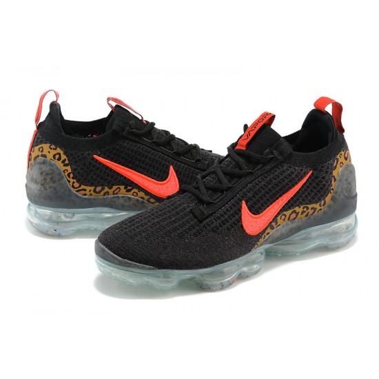 Nike Air VaporMax 2021 Flyknit Unisex Black Red Shoes