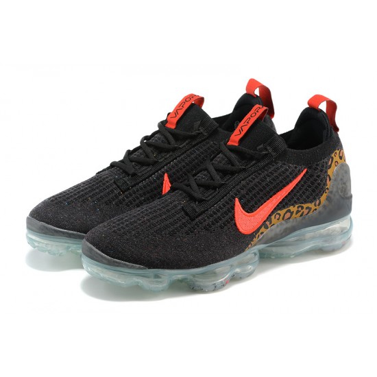 Nike Air VaporMax 2021 Flyknit Unisex Black Red Shoes