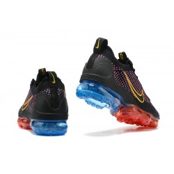 Nike Air VaporMax 2021 Flyknit Unisex Black Red and Blue Shoes