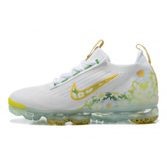 Nike Air VaporMax 2021 Flyknit Unisex White Yellow Shoes