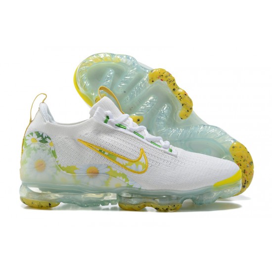 Nike Air VaporMax 2021 Flyknit Unisex White Yellow Shoes