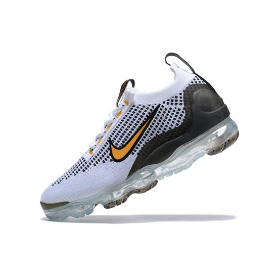 Nike Air VaporMax 2021 Flyknit Unisex White Yellow and Black Shoes