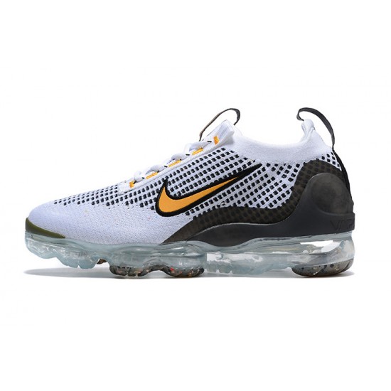 Nike Air VaporMax 2021 Flyknit Unisex White Yellow and Black Shoes