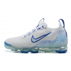 Nike Air VaporMax 2021 Flyknit Unisex White and Blue Shoes