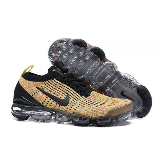 Nike Air VaporMax Flyknit 3 Womens/Mens Black Yellow footwear  AJ6900-006