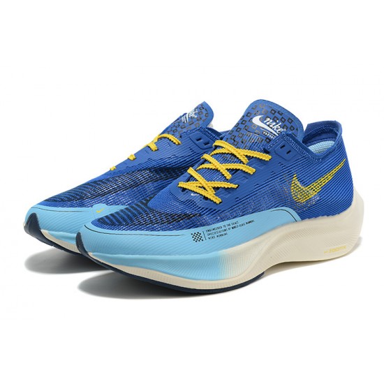 Nike ZoomX VaporFly NEXT Mens Blue Yellow footwear